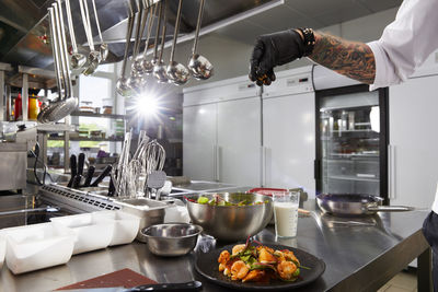 Man preparing food in kitchen