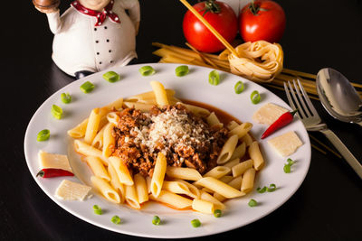 Close-up of served food