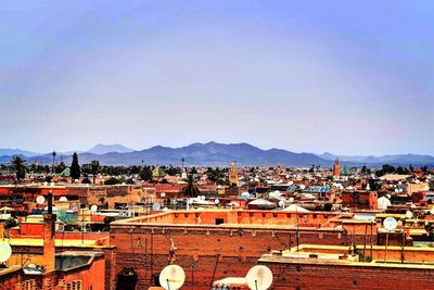 High angle shot of townscape