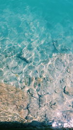 High angle view of frozen sea