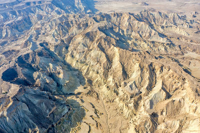 High angle view of dramatic landscape