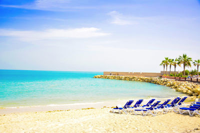Scenic view of beach against sky