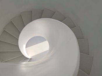 Directly below shot of spiral staircase