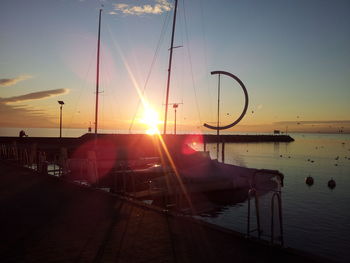 Scenic view of sea at sunset