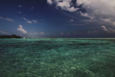 View of sea against cloudy sky