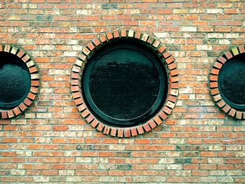 Low angle view of brick wall