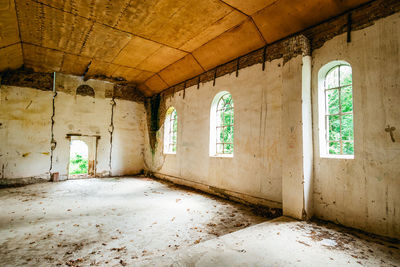 Interior of abandoned building