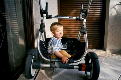 Cute boy looking away