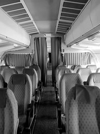 Empty seats in airplane