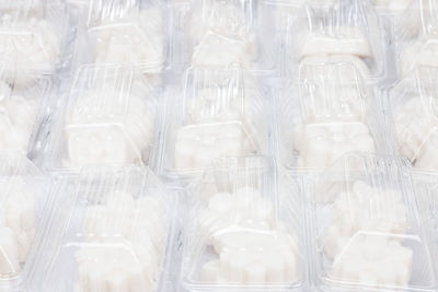 Full frame shot of ice cream in glass