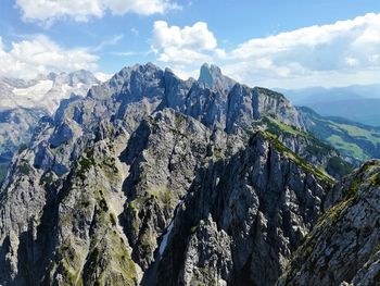 Panoramic view of rocky mountains against sky