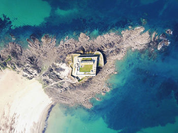 High angle view of swimming pool at beach