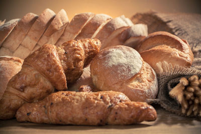 Close-up of bread on table