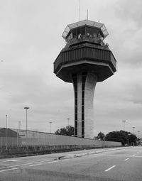 Low angle view of water tower against sky