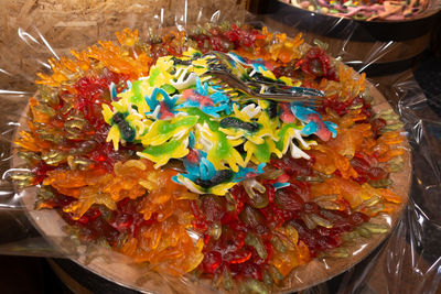 Close-up of multi colored candies for sale