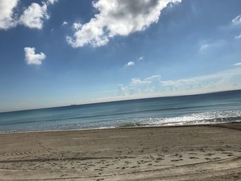 Scenic view of beach against sky