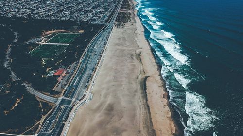 High angle view of beach