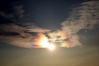 Low angle view of sky at sunset