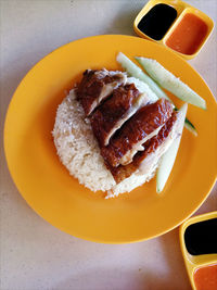 Close-up of served food