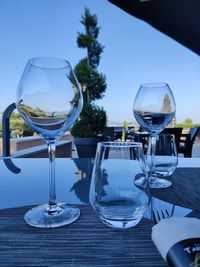 Close-up of beer in glass on table