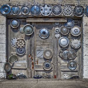 Close-up of metal door