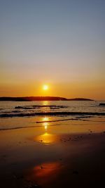 Scenic view of sea during sunset