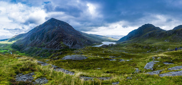 Scenic view of mountains against sky