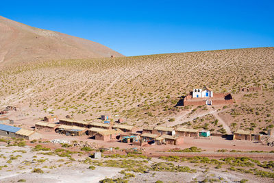 Little town called machuca and church, in the chilean altiplano, atacama desert, chile