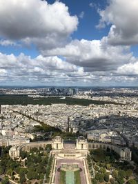 High angle view of quartier du trocadero in city