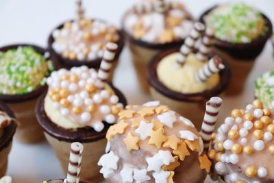 Close-up of dessert in plate on table