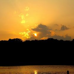 Scenic view of lake during sunset