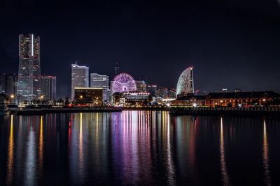 Illuminated city at night