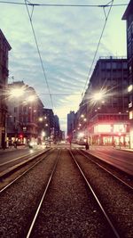 Railroad track at sunset