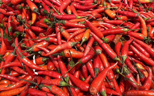 Full frame shot of red chili peppers