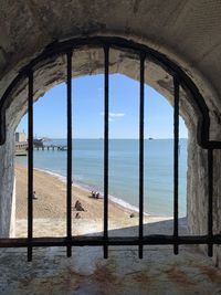 Sea seen through window