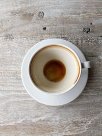 High angle view of coffee on table