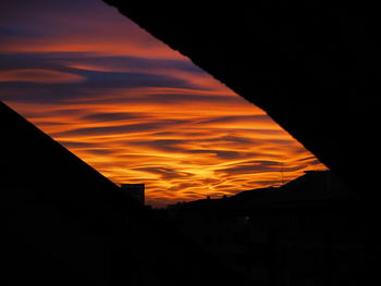 Low angle view of orange sky