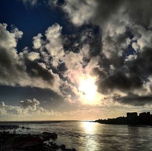 Scenic view of sea at sunset