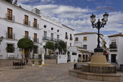 Charming square at one of the pueblos blancos in andalusia, spain