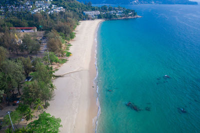 High angle view of beach