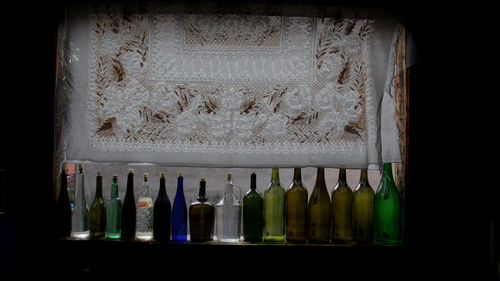 Close-up of bottles