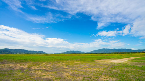 Scenic view of field against sky