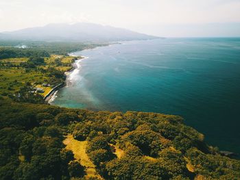 High angle view of sea against sky