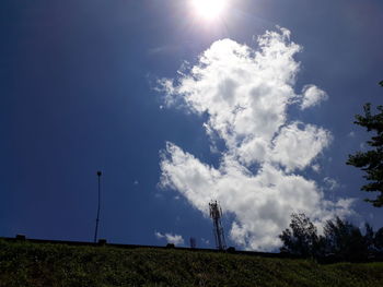 Low angle view of field against sky