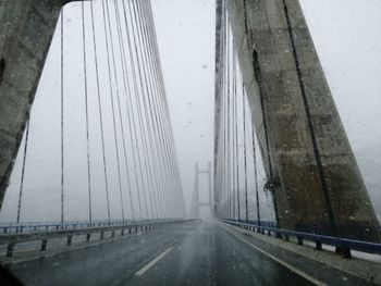 Bridge over road during winter