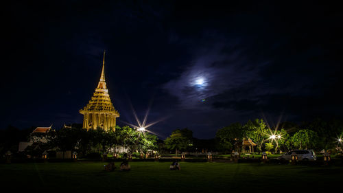 View of illuminated building at night