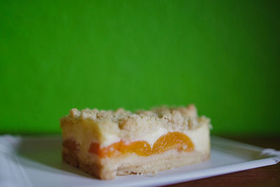 Close-up of cake in plate