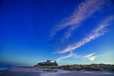 Bamburgh castle on a winter afternoon
