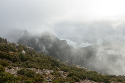 Scenic view of mountains against sky