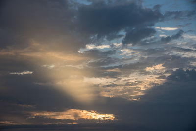 Low angle view of sky at sunset